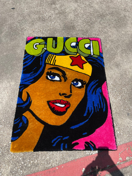 RED BOTTOM WONDER WOMAN RUG